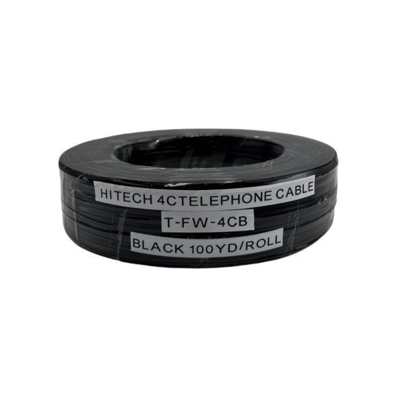 WEB-Info-HITECH-T-FW-4CB-4CTelephone Cable Black 100YDRoll-V01