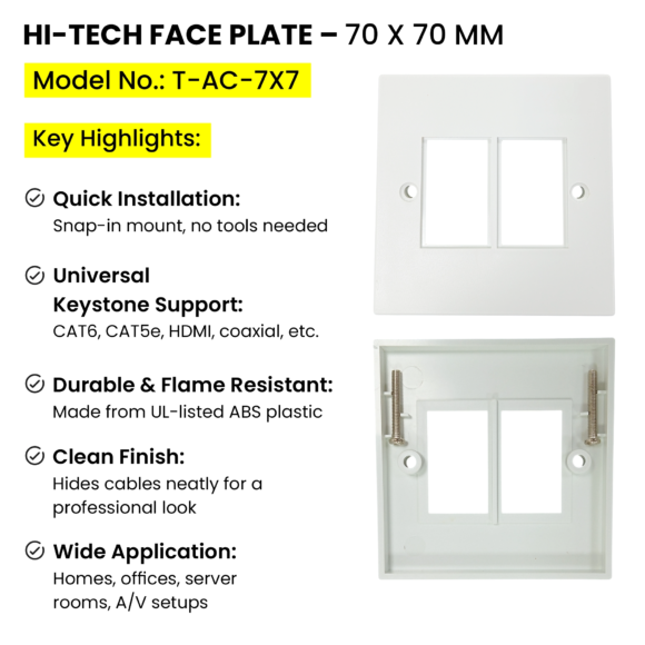Web-T-AC-7X7 -Face Plate 70 X 70 mm-V02